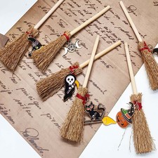 Exquisite Delicate Eye-Catching Long-Lasting 2Pcs Witch's Mini Broom Car Pendant