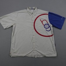 Vintage FUBU Platinum Shirt Mens XL White Harlem Globetrotters Button Up Y2K