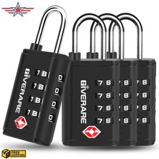 4 Pack TSA Approved Travel Luggage Locks 4-Digit, Open Alert Suitcase Combinatio