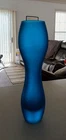 Blenko Style Satin Blue Art Glass Vase 9.75” Mid Century Modern Home Decor