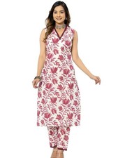 Women's Cotton Printed Straight Kurta With Pant Set