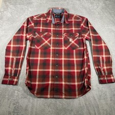 Carhartt Shirt Mens Medium Red Plaid Rugged Flex Relaxed Flannel Long Sleeve