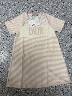 NWT 100% Authentic Christian Dior Cotton Dress - Size Girls 10 - Pink