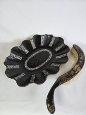 Ramasse miettes carton bouilli décor au chinois nacre Napoléon III XIX ème