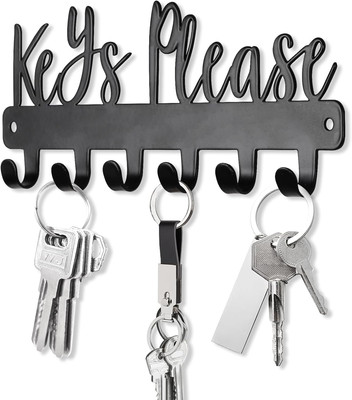 Mini Keys Please Holder on Size Key Hooks:7.28x2.95inches, Black 