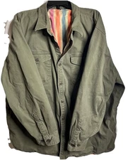 Lands' End 3XL Forest Moss Green Traditional Fit Flannel Lined Chore Barn Jacket