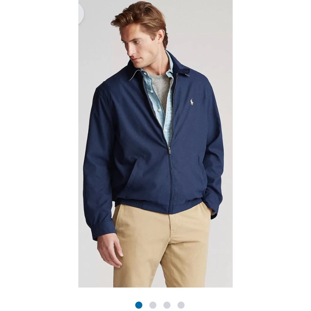 Polo Ralph Lauren Jacket Mens XXL Blue Lightweight Full Zip Golf Coat