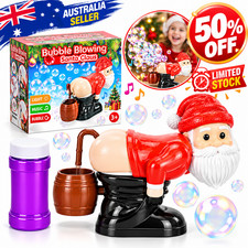 Santa Claus Farting Bubble Machine Blower Toy Music Light Christmas Gag Gift 