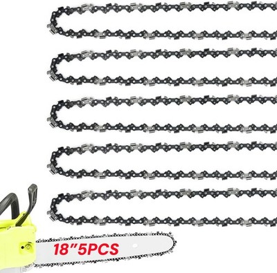 5 Pack 18'' inch Chainsaw Saw Chain Blade 3/8'' LP .050 Gauge 62DL Drive Links