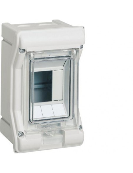 Coffret Vector IP55 Hager VE103F à 1 rangée de 3+1 modules pour installation électrique