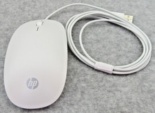 HP Lifestyle Wired Computer Mouse USB White Optical TPC-P001M 2 Button Scroll