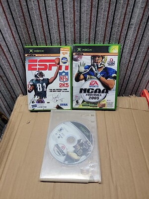XBOX Lot of 3 Games MADDEN 2003, NCAA FOOTBALL 2005, ESPN NFL 2K5 / 423