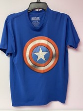 Camiseta Marvel Capitán América Escudo Marvel Super Hero Avengers Talla SM Azul