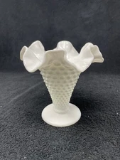 fenton milk glass hobnail vase