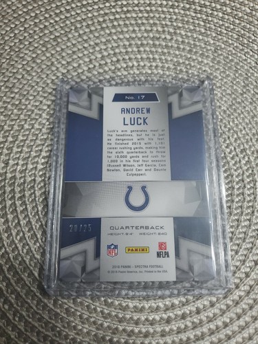 2016 Specrta Andrew Luck Green 20/25 Indianapolis Colts - Picture 2 of 2