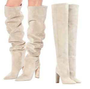 slouchy high heel boots
