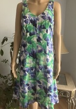 Lauren Ralph Lauren 98% cotton multi-color floral sleeveless shift dress Size 8