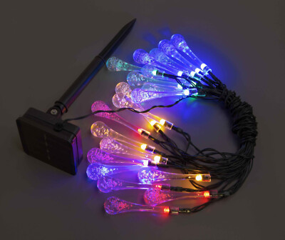 20 Bund LED Solar Lichterkette CRYSTAL mit  Blinkfunktion  Festival,Party,Gebu