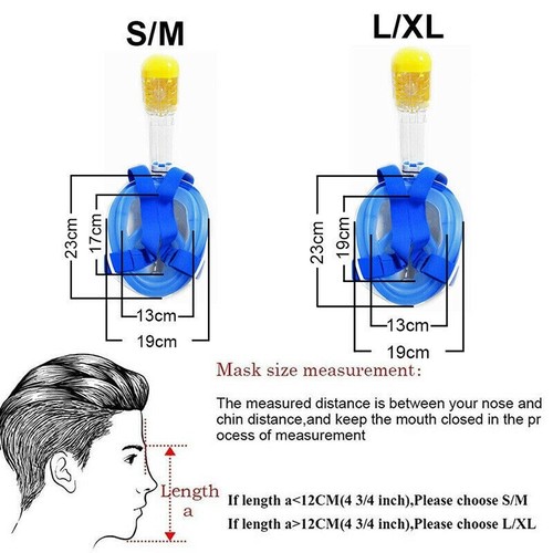 Vollgesicht Schnorchelmaske Tauchen Taucherbrille Schwimmen Kinder Erwachsene Anti-Beschlag Schwimmen - Bild 5 von 20