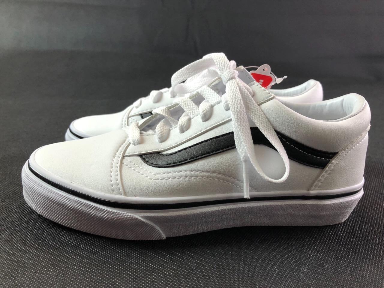 kids white leather vans
