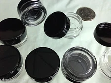 Empty Cosmetic Jars Plastic Containers Black Lid Lip Balm DIY 3 Gram Ml 100 5030