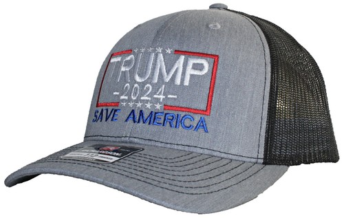 Tropic Hats Adult Embroidered Trump 2024 Save America 6 Panel Trucker Cap - Picture 25 of 41