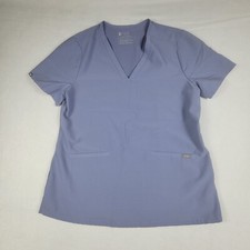 Figs Casma Three Pocket Scrub Top Women's Sz Large Blue