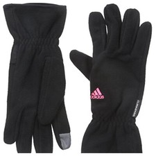 Adidas womens Comfort Fleece Gloves Black/ Bold Pink Medium