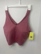 Women's All In Motion Light Support V-Neck Crop Sports Bra Rose Red XL