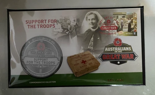 AUSTRALIAN PNC: 2017 GREAT WAR - SUPPORT FOR THE TROOPS MEDALLION #LF 76