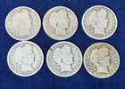 Barber Quarter Lot Of 6 1892 1900 1907 1908O 1908D 1916D