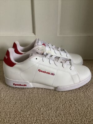 Neu mit Etikett Reebok NPC II MU weiß & rot Turnschuhe, UK Größe 5, EU 37,5, mit Etikett