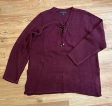 SIGNATURE STUDIO  CRANBERRY WOMEN'S PULLOVER SWEATER SIZE XL-LARGE