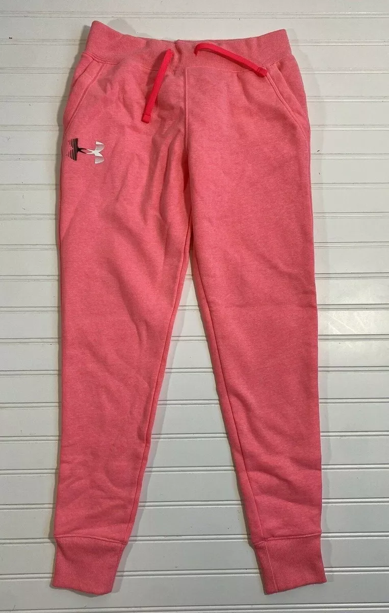 New Under Armour Storm Sweatpants Drawstring Pink Girls Size YLG Large