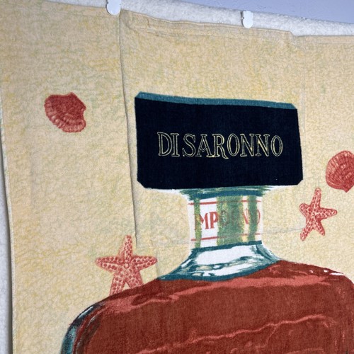 Disaronna Amaretto Alcohol Graphic Oversized Beach Bath Pool Towel Vintage 1996 - Picture 3 of 16