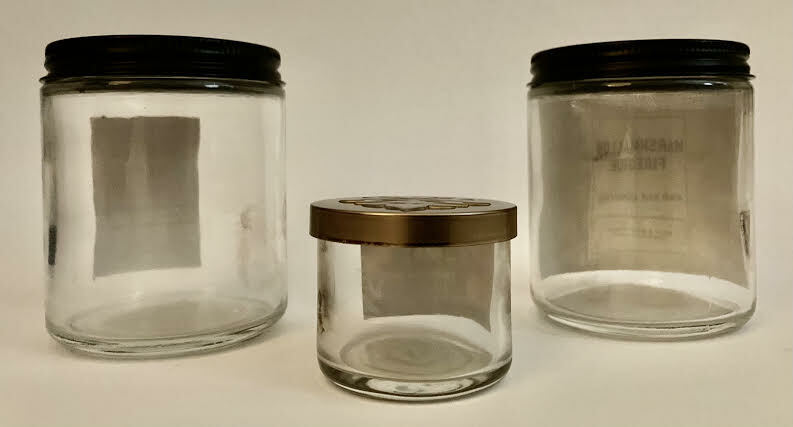 Lot of 3 Bath & Body Empty/Clean Candle Jars w/Lids ( 2 Small, 1 Mini Jars)
