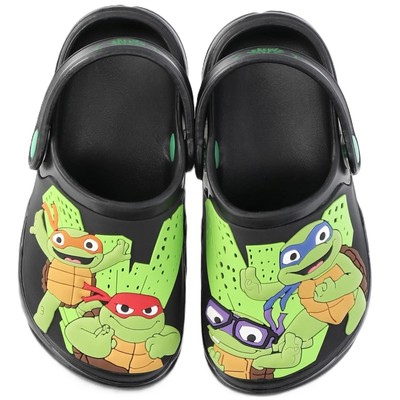 NINJA TURTLES Toddler Boy's size 5-6 CLOGS / SHOES Black ~ New with Tags