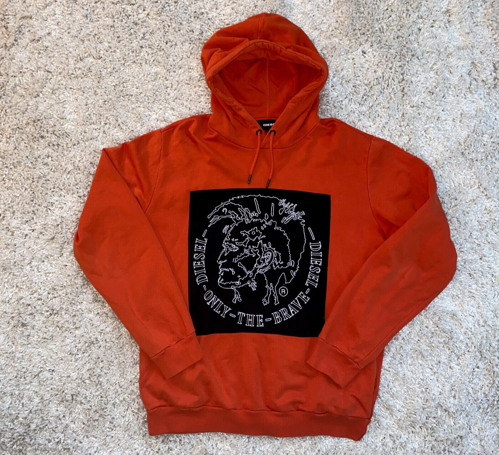 Drawstring Hooded Sweatshirt Orange 