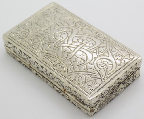 Vintage Handmade Genuine Silver Pill Snuff Trinket Rectangular Box - Picture 7 of 16