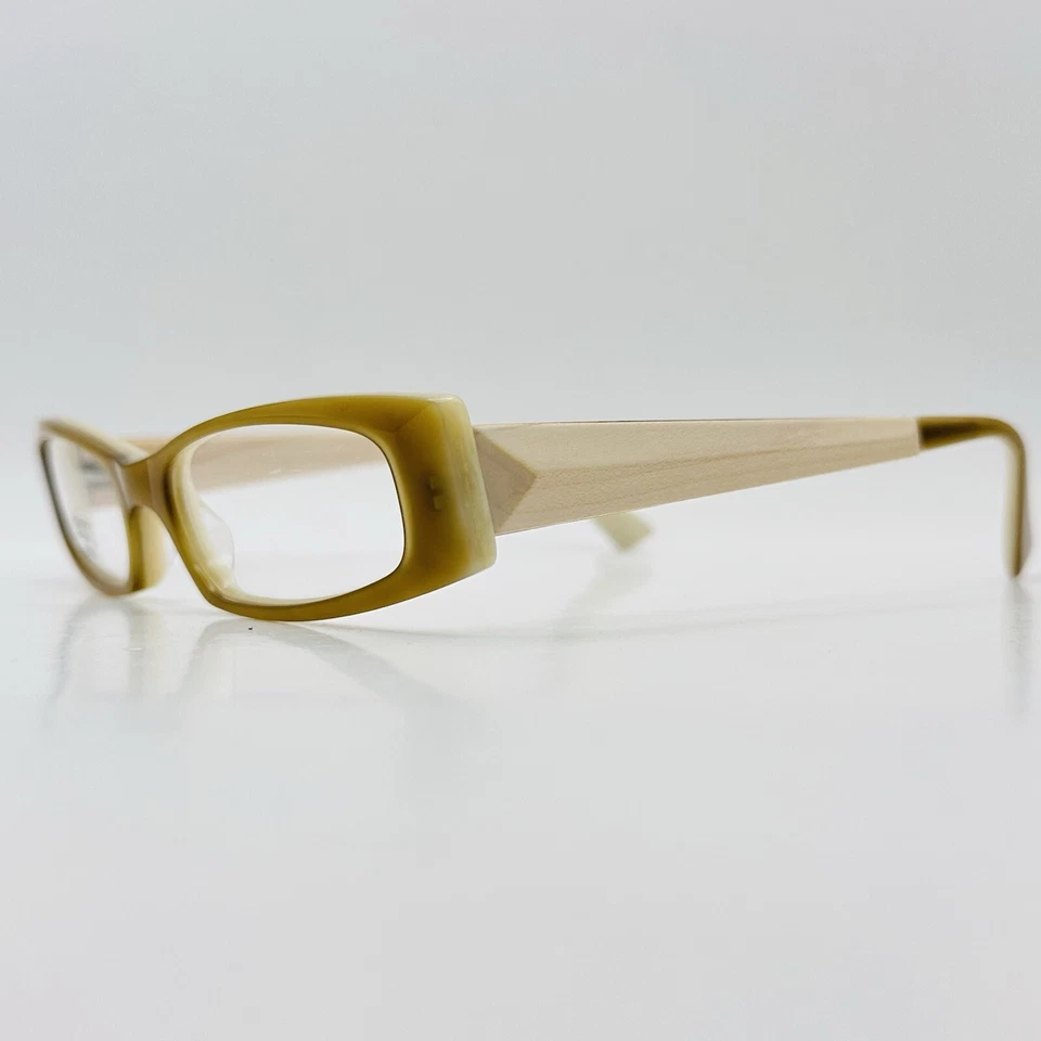 Anteojos Lafont Mujer Cuadrados Verde Beige Madera Delgados Mod. BABY Paris Nuevo Foto 3 de 4