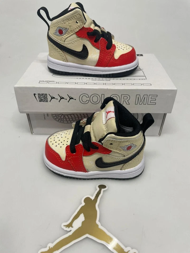 Nike Air Jordan 1 Mid SS TD Rojo/Blanco/Negro Niño Pequeño Talla 3C 🔥 Foto 3 de 4