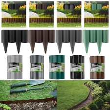 LAWN EDGING, Garden Wall Border Fence Separator Path Breaker, 2 Types, 5 Colours