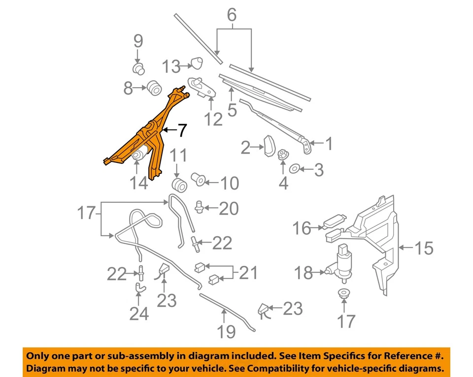 Acoplamiento de limpiaparabrisas usado se adapta a: Mini Cooper 2006 Conv grado A Foto 3 de 4
