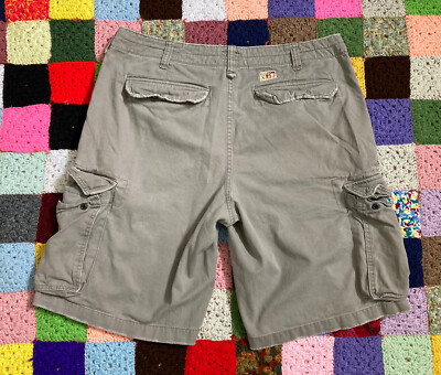 Vintage Polo Jeans Co Ralph Lauren Cargo Shorts 38 Mens Gray Baggy