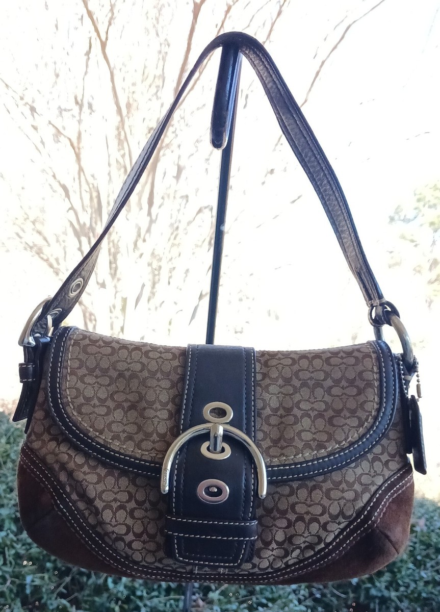 Coach SMALL F10925 Vintage Y2K Soho Brown Suede Leather