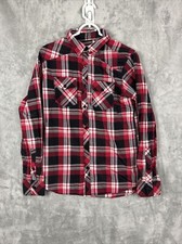 Mens Small RECLAIM Standard Fit Western Plaid Long Sleeved Button Shirt Preowned