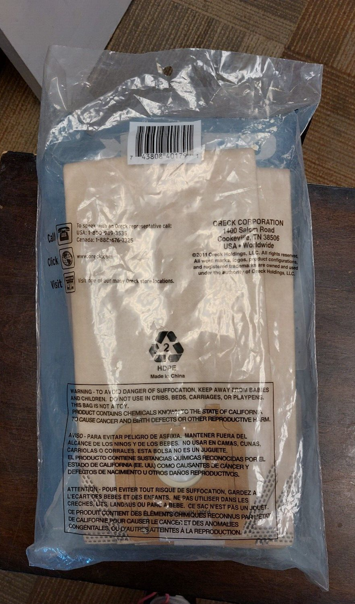 ORECK LWPK6OH (6 Pack) Vacuum Cleaner Bags **OPEN BAG MISSING 1