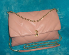 New STEVE MADDEN Girl Pink Chevron Quilted Vegan Leather Crossbody Bag-CHAIN STR