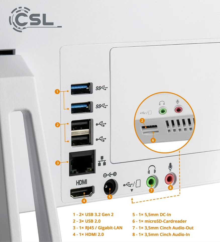 All-In-One-PC Weiß 27" Windows 11 Computer schlank & lautlos 512GB SSD 16GB RAM - Bild 4 von 4