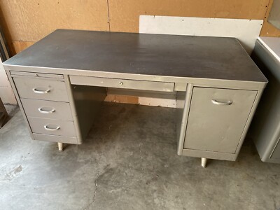 Vintage Art Metal Tanker Desk With Typewriter Compartment | eBay